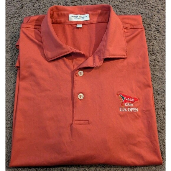 Peter Millar Summer Comfort Los Angeles Country Club LACC Coral Red Men's Med - Picture 1 of 8